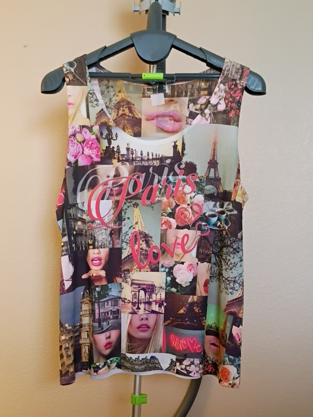 Caren Sport Multicolor Paris Love Graphic Tank Top - Pink Accents